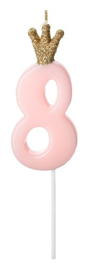 Birthday Queen Zahl 8 Tortenkerze 9,5cm