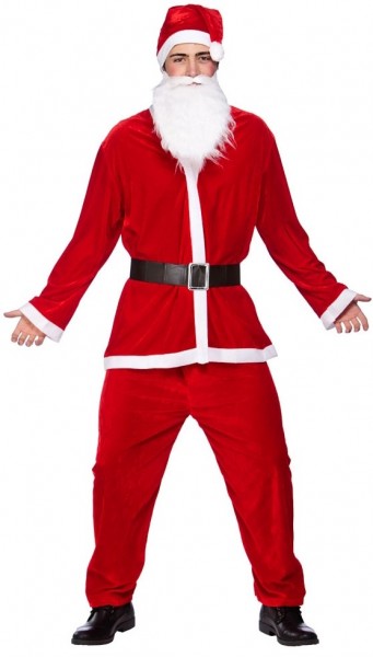 Rotes Velour Weihnachtsmannkostüm