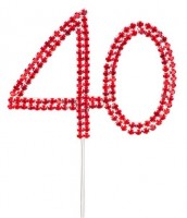Zahl 40 Diamanten Tortendeko 14,5cm