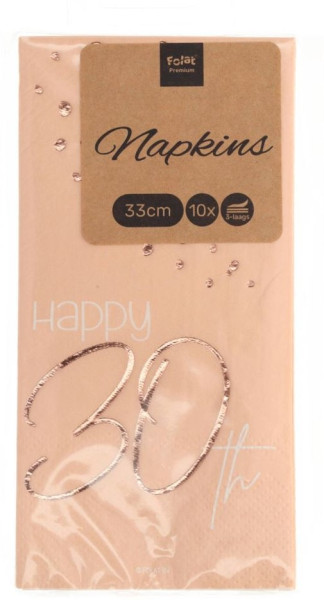 10 Rosy Blush 30th Birthday Servietten 33cm 6