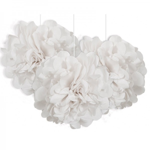 Fluffy Pompon Weiß 23cm