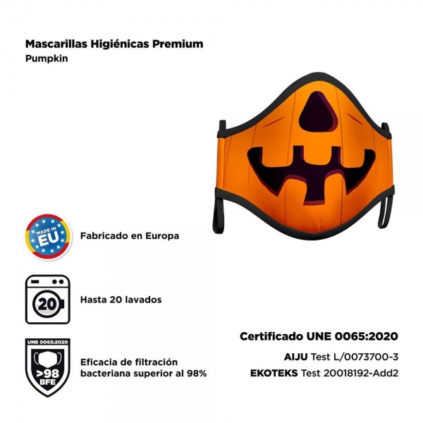 Mund-Nase-Maske Halloween Kürbis für Kinder 2