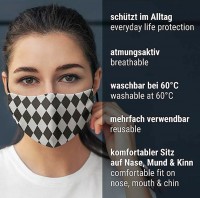 Vorschau: Mund Nasen Maske Harlekin weiß-schwarz
