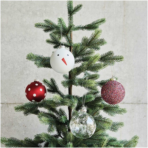Schneemann Glaskugel 8cm 3