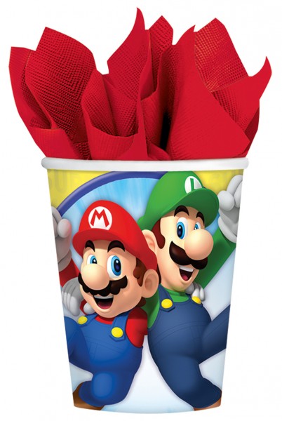 8 Super Mario Brothers Pappbecher 250ml