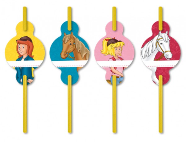 8 Bibi & Tina Papier Strohhalme 19,5cm