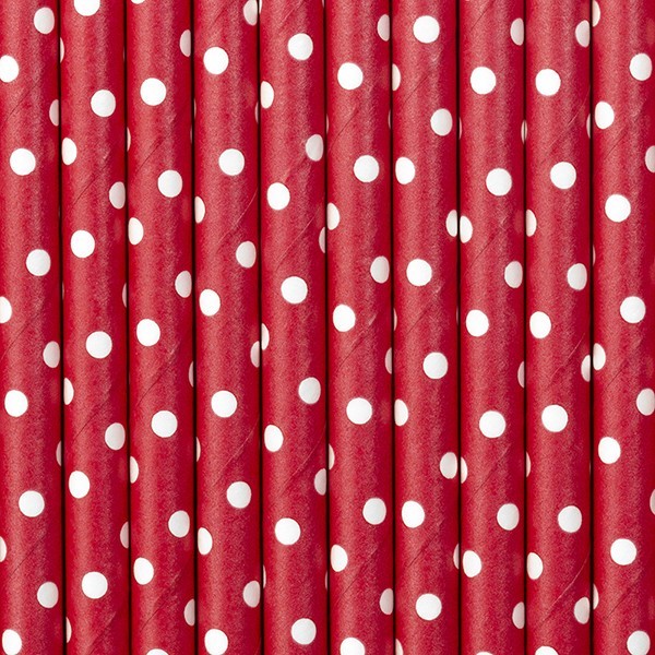 10 Papier Strohhalme Red Dots 2