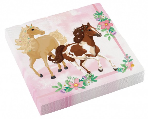 20 Pferde Servietten Fleur 33cm