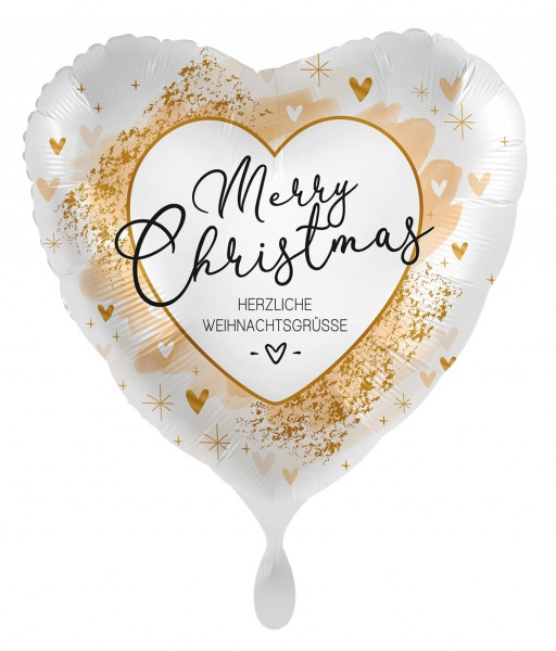 Herzliche Weihnachtsgrüße Ballon gold 45cm