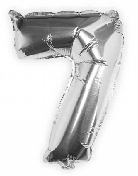Silberner Zahl 7 Folienballon 40cm