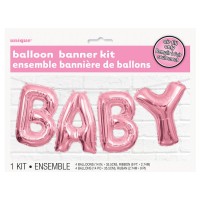 Baby Girl Ella Folienballon Girlande Rosa