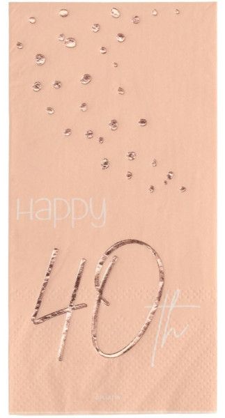10 Rosy Blush 40th Birthday Servietten 33cm 2