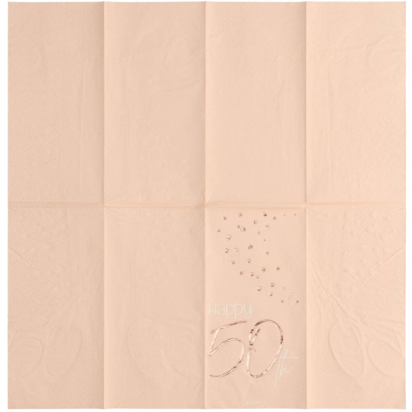 10 Rosy Blush 50th Birthday Servietten 33cm 3