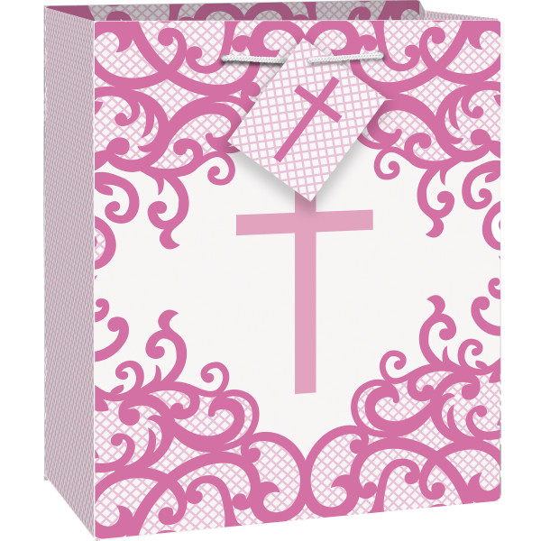 Festive Pink Geschenktüte 18 x 23cm