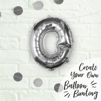 Vorschau: Silberner O Buchstaben Folienballon 40cm