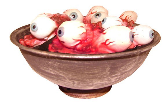 Blutige Augen in Schüssel Tischdeko