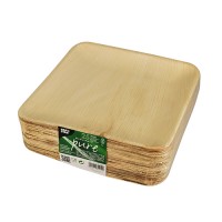 Förhandsgranskning: 25 palmbladstallrikar Verdi square 25,5 x 25,5cm