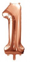 Metallic Zahlenballon 1 roségold 86cm
