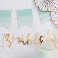 Vorschau: Türkise Birthday Blush Wimpelkette 3m