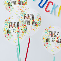 5 Nasty Birthday Konfettiballons 30cm