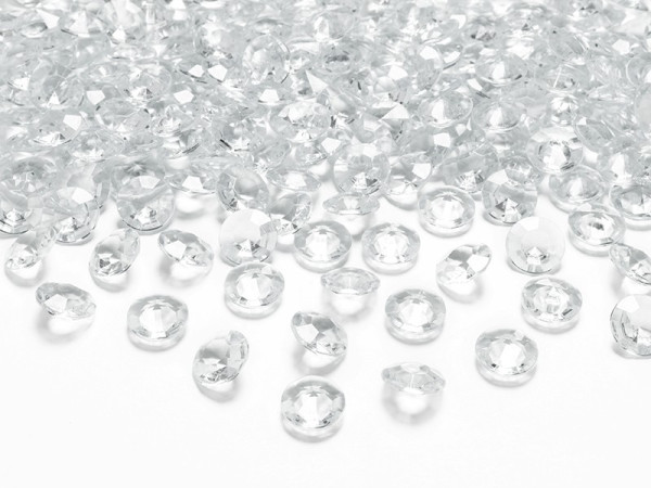100 st diamanter, spridda och transparenta 1,2cm