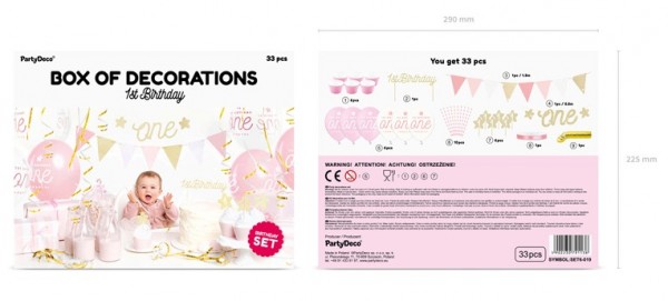 One Star Partykoffer rosa-gold 33-teilig 4