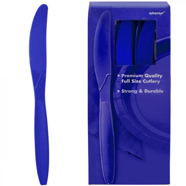 Königsblaues Plastikmesser Set
