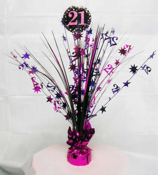 Pink 21st Birthday Tischfontäne 46cm