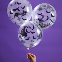 5 Creep it scary Fledermaus Konfettiballons 30cm