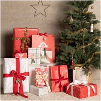 FSC Karo Geschenkpapier weiß-silber