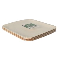 Vorschau: 6 Palmblatt Teller Verdi eckig 25,5 x 25,5cm