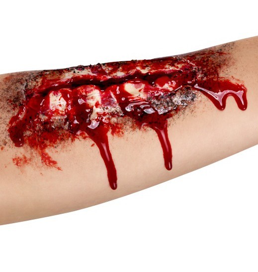 Offene Horror Latex Wunde