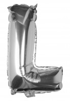 Vorschau: Silberner L Buchstaben Folienballon 40cm