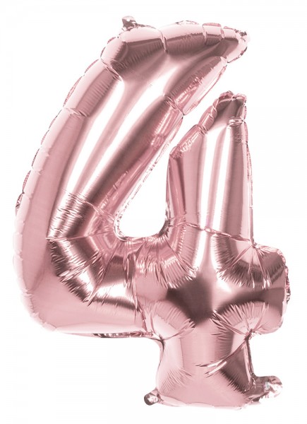 Roségoldener Zahl 4 Folienballon 86cm