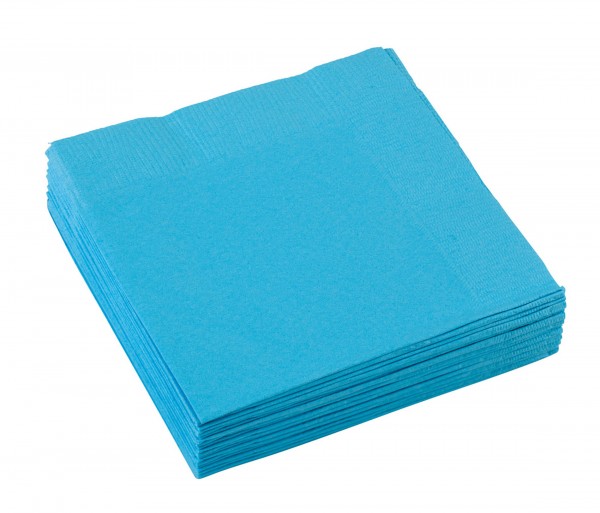 20 Servietten in Azurblau 25cm