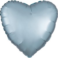 Satin Herzballon eisblau 43cm