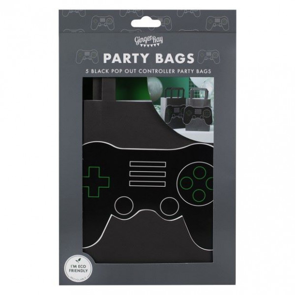 5 Gaming Papier Geschenktüten 19cm 2