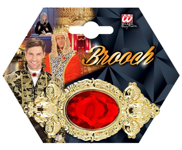 Kunststein-Rubin Brosche Gold 3