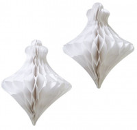 Vorschau: 2 weiße Pendel Wabenbälle 40cm