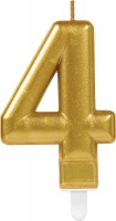 Goldene Zahlenkerze 4
