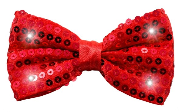 Rote LED Pailletten Fliege