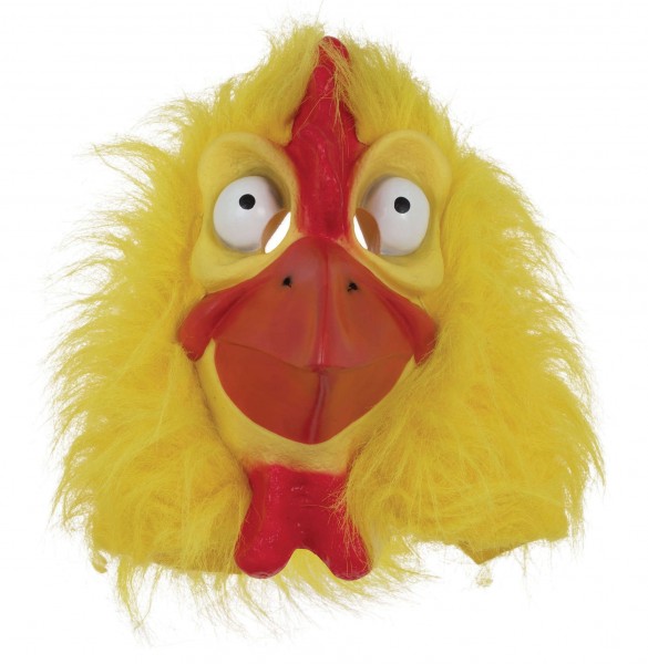 Gelb-Rote Hühnerkopf Maske