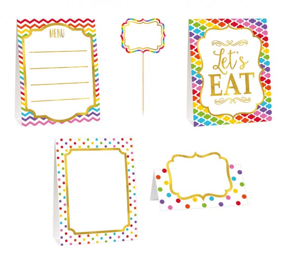 Buntes Buffet Deko Set Lets eat