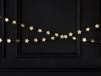 Vorschau: Goldene metallic Sternen Girlande 3,6m