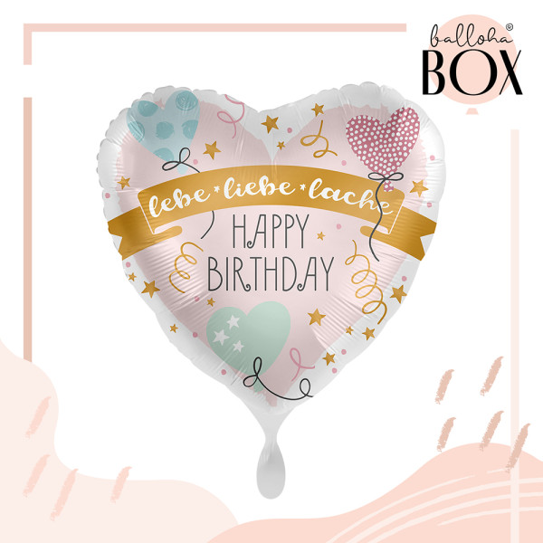 Balloha Geschenkbox DIY Birthday lebe liebe lache XL