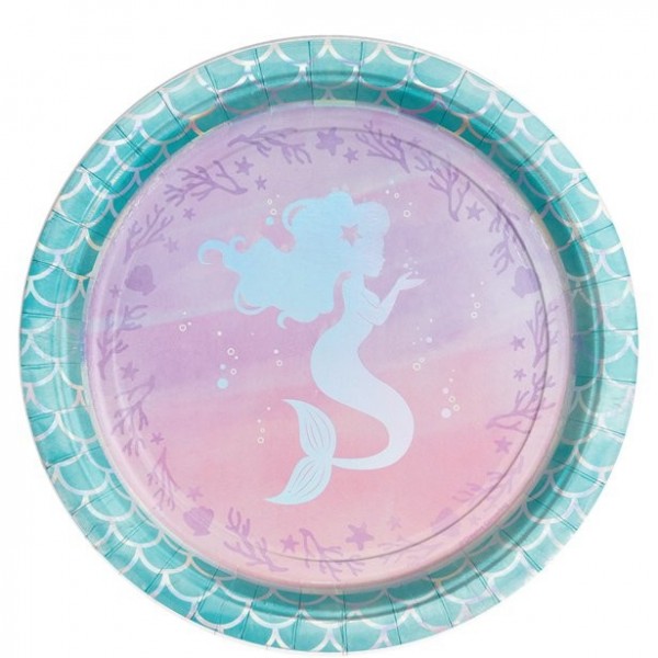 8 Mermaid Treasures Pappteller 22cm