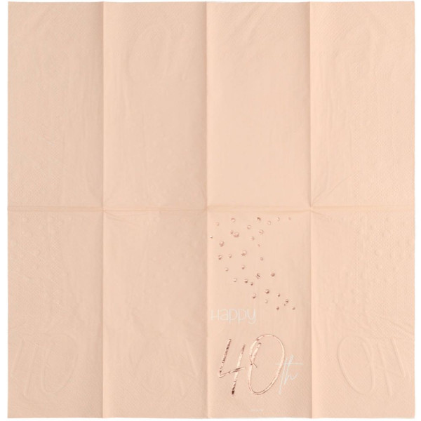 10 Rosy Blush 40th Birthday Servietten 33cm 3