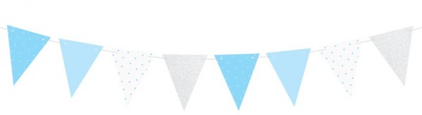 DIY One Star Wimpelkette silber-blau 1,3m