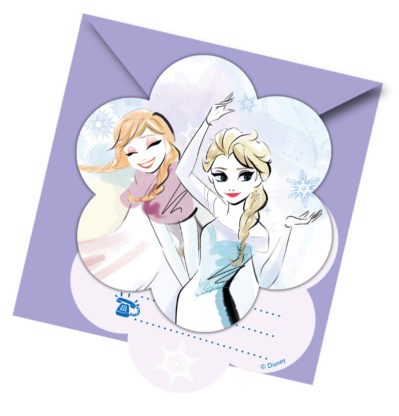 6 Sparkled Frozen Einladungskarten