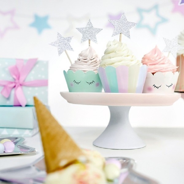 6 Einhorn Twinkle Cupcake Umrandungen 2